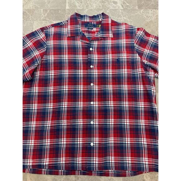 Polo Ralph Lauren Men's Camp Shirt Classic Fit Size XL Red Plaid Oxford - Picture 1 of 10